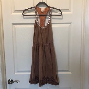 Tan mini summer dress
